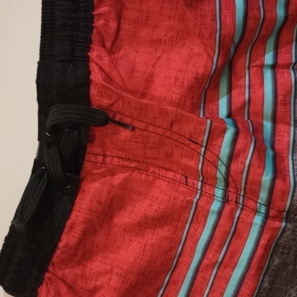 NWOT U.S. Apparel boys swim trunks shorts, size medium (10), red grey - Picture 2 of 4